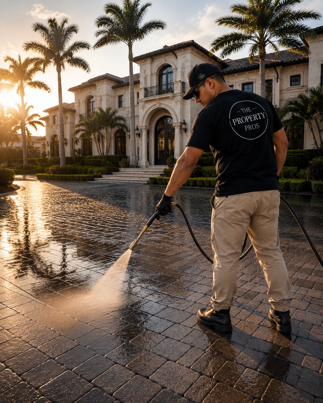 Professional paver sealing Wesley Chapel Tampa Bay Florida driveway pool deck licensed contractor veteran owned