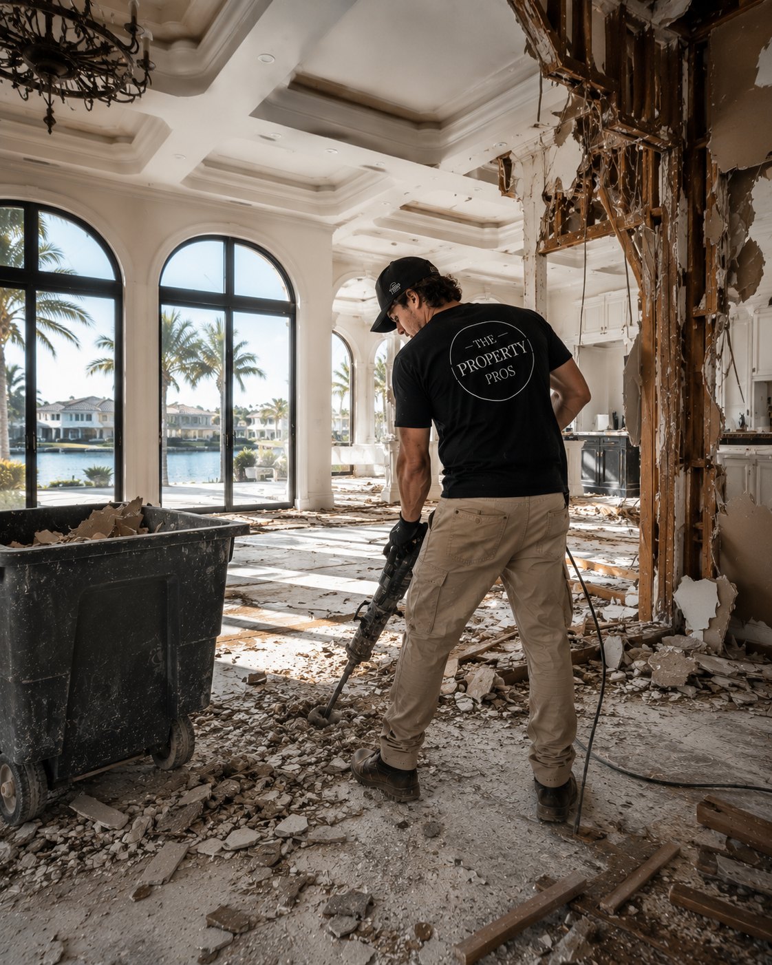 Licensed interior demolition contractor Wesley Chapel Tampa Bay Florida kitchen gut-out renovation prep veteran owned